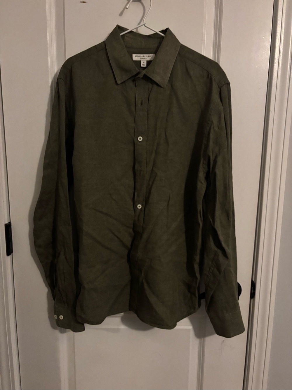 Banana Republic Men's Olive Button-Down Shirt